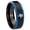 Black And Blue Step Edge, variant on Kanji Peace Concave Black Tungsten Men Ring 10MM