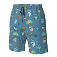 thumbnail image 4 of Salouo Teeth Cosmonaut Pattern Swim Trunks for Men,Men's Hawaiian Bathing Suit Swimsuits Quick Dry Swimming Board Shorts Beach Shorts with Pockets-Large, 4 of 6