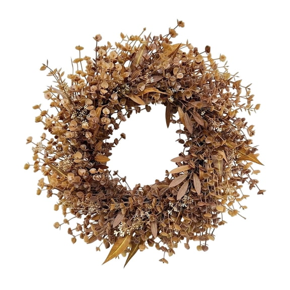 Fall Wreath for Front Door, Artificial Autumn Foliage Wreath, Rustic Farmhouse Decor for Porch Wall Mantel 19.69 Inch