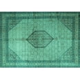 thumbnail image 1 of Ahgly Company Indoor Rectangle Medallion Turquoise Blue Traditional Area Rugs, 4' x 6', 1 of 4