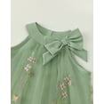 thumbnail image 3 of Baby Girls Clothes Toddler Girls Tulle Dress 4T Girls Summer Halter Dress 5T Girls Sleeveless Solid Color Floral Dress Green, 3 of 7