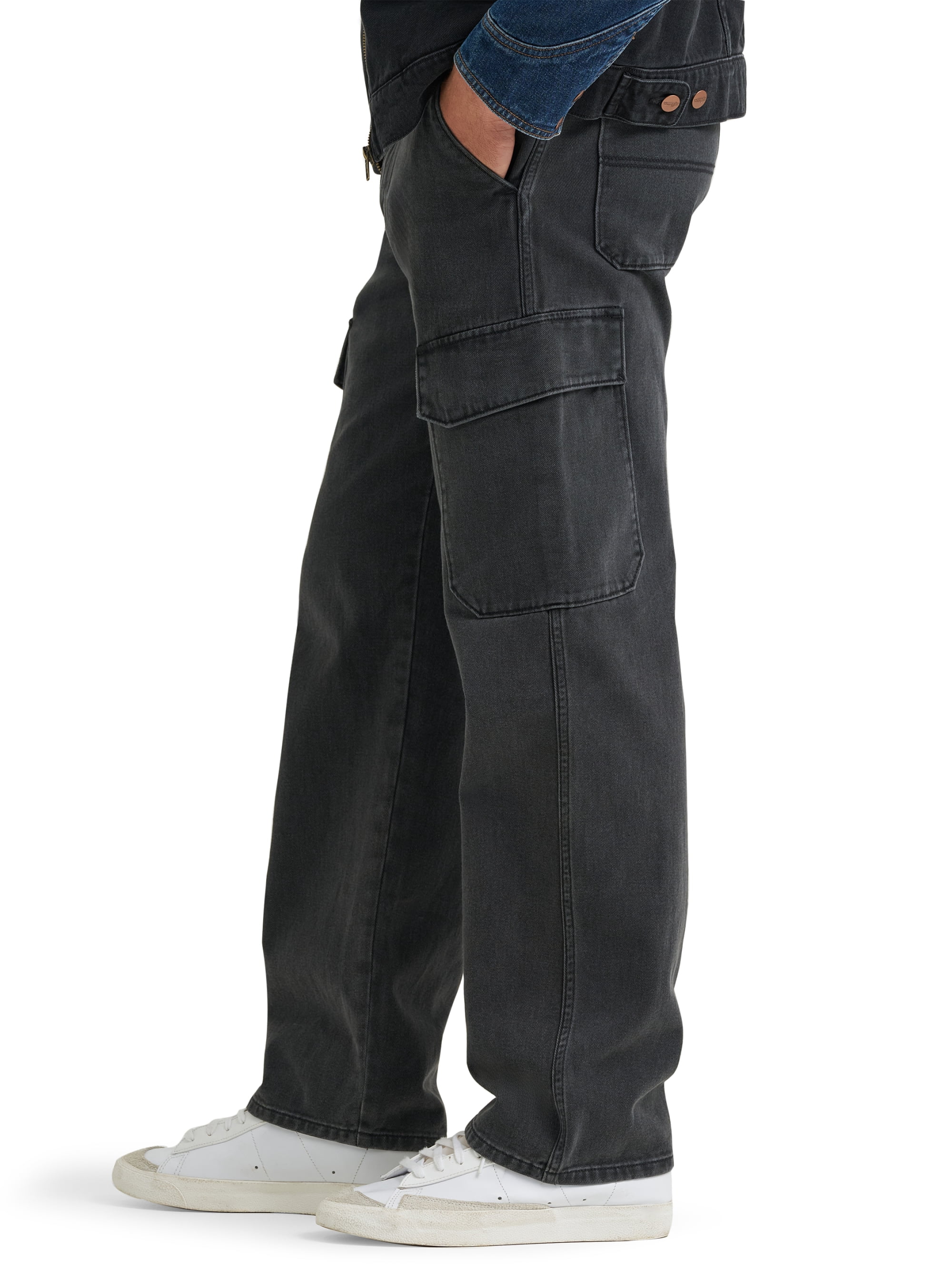 Wrangler® Men's Denim Relaxed Fit Utility Streetwear Cargo Jeans