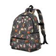 thumbnail image 2 of Multicolor Cat Black Pattern Cute School Backpack with Padded Back and Adjustable Shoulder Straps 13.4"x11"x4.7", 2 of 5