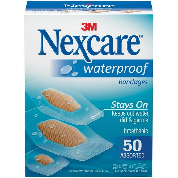 Nexcare Clear Waterproof Bandages: assorted bandages / 50-count   10-count bonus (Clear)