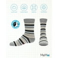 thumbnail image 6 of MeMoi Boys Multi-Stripe Cotton-Rich Fine-Gauge Crew Sock - Boys - Male, 9-11, Medium Gray Heather, 6 of 12