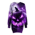 thumbnail image 5 of Taqqpue Halloween Print Hoodie Dress for Women Fashion Ghost Pumpkin Witch Mini Dresses Halloween Costume Long Sleeve Outfit Cosplay Party Dress with Pockets, 5 of 7