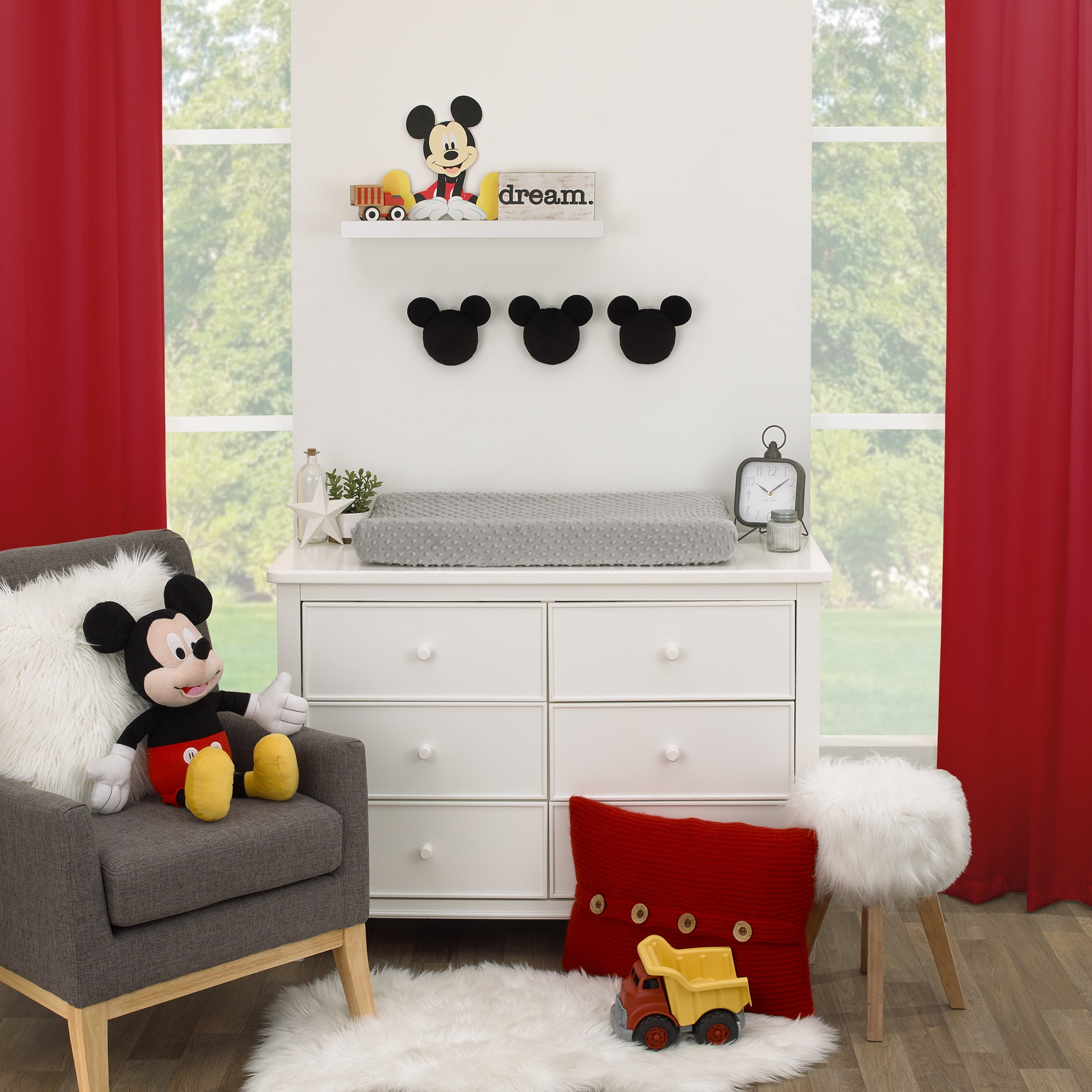 Disney Mickey Mouse Black Plush 3 Piece Wall Décor