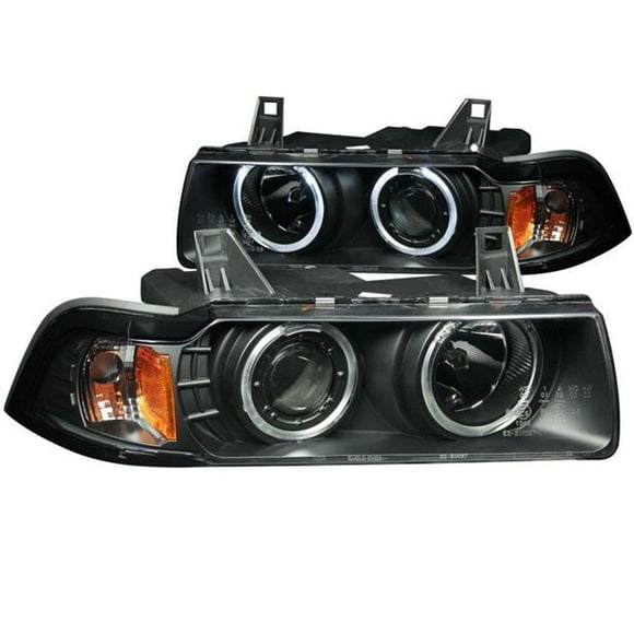 ANZO 121011 Halo CCFL G2 Projector Headlights for 1992-1998 BMW 3 Series E36 - Black