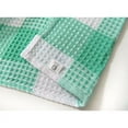 thumbnail image 2 of Dainty Home Imperial Checkered Cotton Textured Waffle Shower Curtain, 70 x 72, Aqua Green, 2 of 6