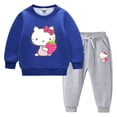 thumbnail image 3 of Hello Kitty lindo estampado niños Sudadera con capucha suéter traje más terciopelo grueso cálido niñas invierno de manga larga moda niños ropa, 3 of 5