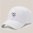 thumbnail image 3 of LIZUOJUN Classic Cotton Baseball Cap Dad Hat Heart Embroidered Six Panel Breathable Eyelets Vintage Worn Finish UV Protection Daily Casual, White, Daily sun shade hat, 3 of 3
