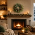 thumbnail image 5 of Cififendec Christmas Door Wreath, 9.84", Evergreen Table Ring Centerpiece for Dining Table Candle Holder Styling & Seasonal Small Tiered Tray Decor Arrangement, 5 of 5