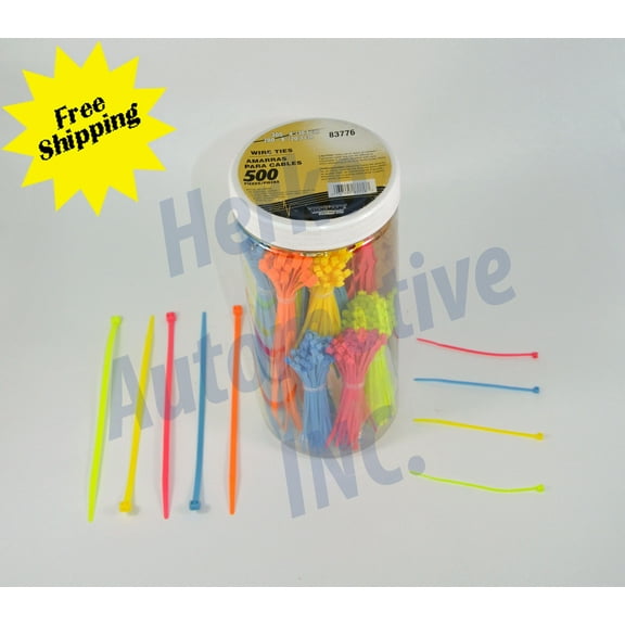 500PCS BRAND NEW MULTI 4'(300PCS) & 8'(200PCS) DORMAN TITE WIRE TIES / ZIP TIES