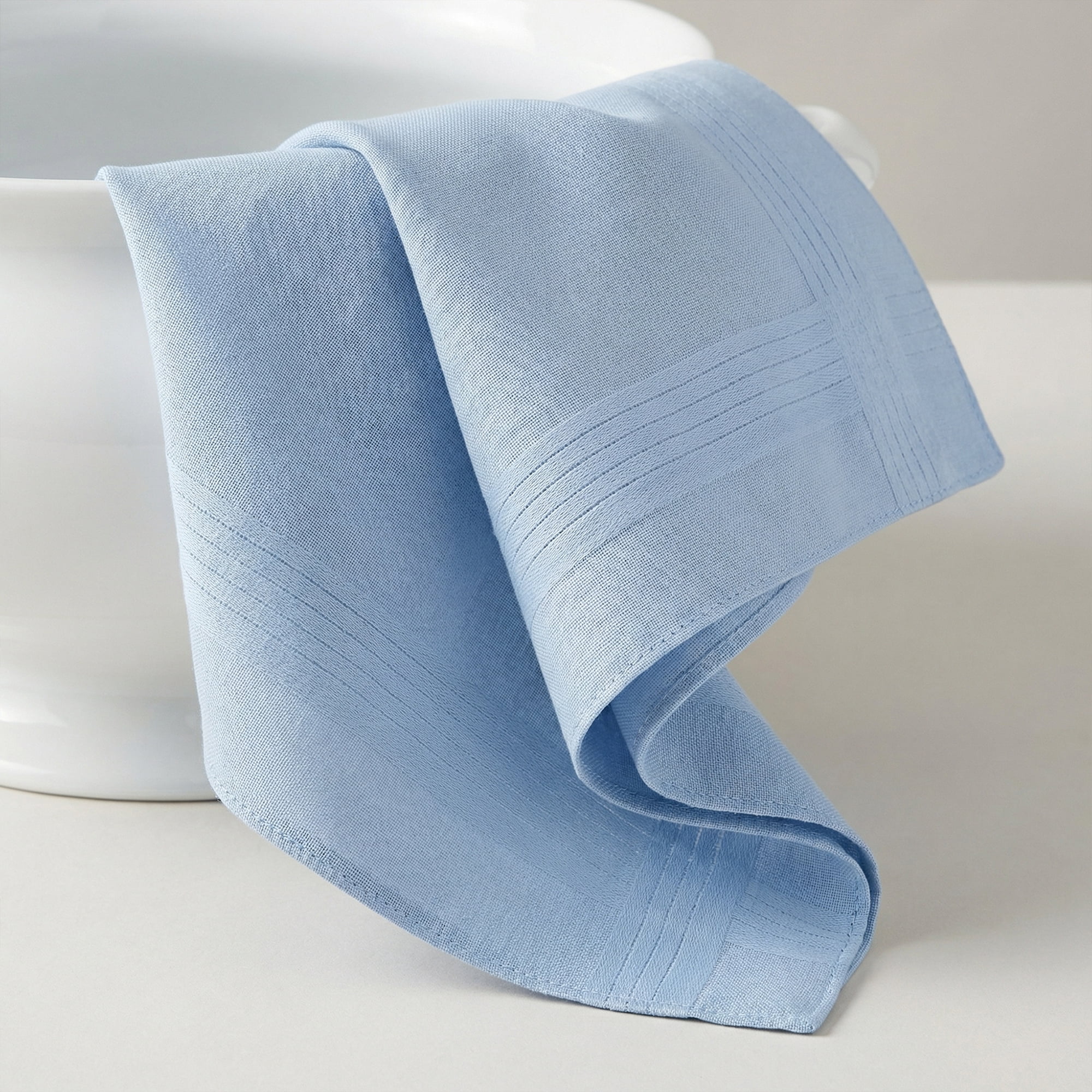 Unique Bargains 12Pcs Washable Reusable Cloth Napkins Blue 16x16inch