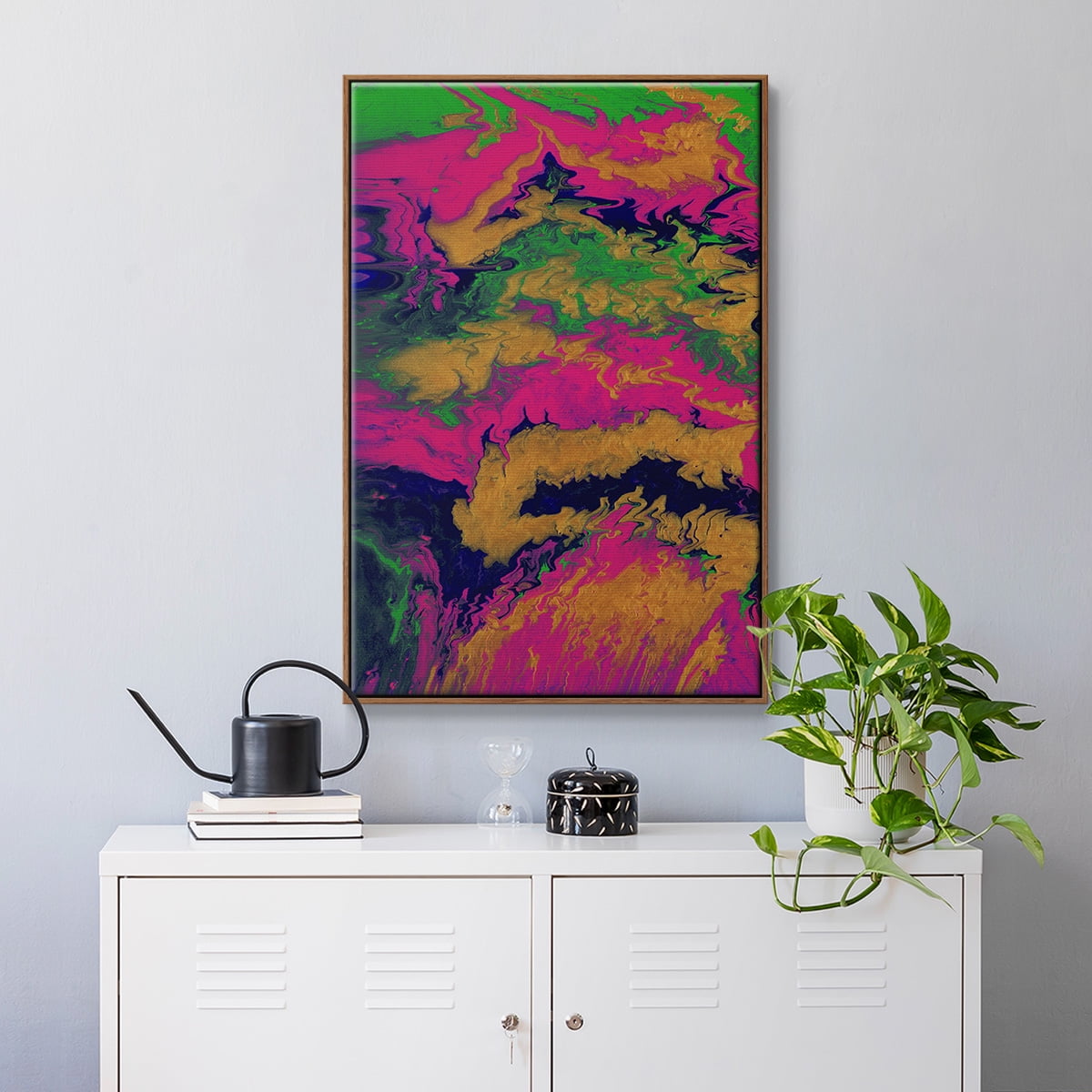 M48 Framed Premium Gallery Wrapped Canvas - Ready to Hang - 17 x 25 - Walnut Floating Frame