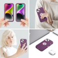thumbnail image 6 of iPhone 14 Case, [Shockproof] [Dustproof] [Heavy Duty Protection] Protective Anti Scratch Dual Layer Raised Edge Tough Rugged Hybrid TPU Bumper Phone Case for iPhone 14 6.1’’ 5G 2022 Purple, 6 of 15