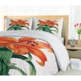 thumbnail image 5 of Ambesonne Summer Orange Duvet Cover Set, Thunberg's Lily Art, 2-Calking, Coconut Burnt Orange, 5 of 7