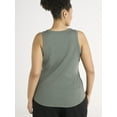 thumbnail image 3 of Terra & Sky Women's Plus Size Scoop Neck Ribbed Tank Top, 3 of 5