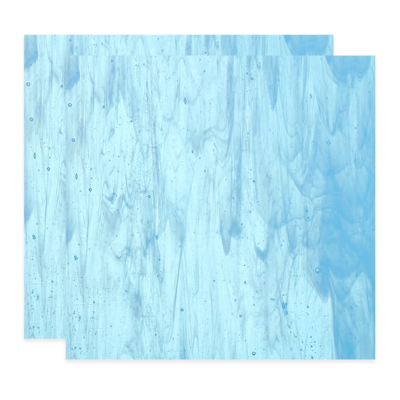 4 x 4 Inch Transparent Stained Glass Sheets, 2 Sheets Mosaic Glass Variety Pack Tiles for Art Supplies Crafts Projects, Bright Blue