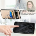 thumbnail image 2 of Allytechgroup Cards Holder Wallet Case for Apple Google Pixel 7, PU Leather Slim Fit Shell Vintage Cards Slots Ring Holder Stand Easy Grip Phone Case for Google Pixel 7, Khaki, 2 of 7