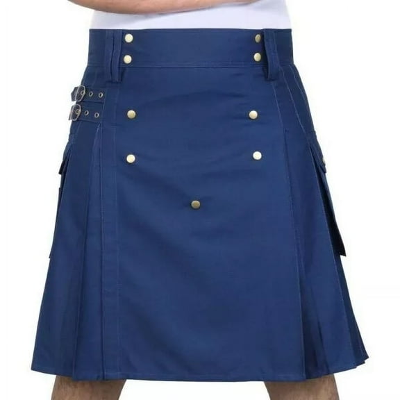 Men's Utility Cotton Cargo Kilt, Stylish & Durable Design with Two Pockets, Perfect for Work, Events & Everyday Wear