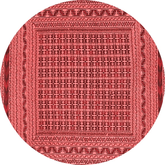 Ahgly Company Indoor Round Southwestern Red Country Area Rugs, 8' Round