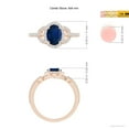thumbnail image 4 of ANGARA Natural Vintage Style Oval 1.55 ct Blue Sapphire Halo Ring in 14K Rose Gold for Women (Size-8x6mm) | September Birthstone, Anniversary, Jewelry Gift for Women | Natural Blue Sapphire Ring, 4 of 8