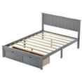 thumbnail image 4 of Full Size Platform Bed with 2 Under-bed Drawer, Wooden Platform Bed Frame with Classic Headboard and Footboard for Boys Girls Adults , No Box Spring Needed, 76''Lx57.6''Wx36.2''H, Gray, 4 of 7