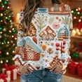 thumbnail image 2 of Women's 3D Printed Crewneck Christmas Sweatshirt Long Sleeve Trendy Loose Pullovers Going Out Casual Xmas Tops, 2 of 5