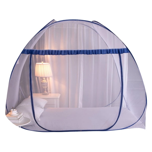 Mosquitera plegable de tres puertas, mosquitera de yurta mongol, cúpula, mosquitera, techo colgante, dormitorio, cama doble, dosel Noticed JJ65377-05B