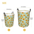 thumbnail image 3 of Balery White Polka Dot Sunflower A Cesta de ropa redonda con asas, impermeable, independiente, para ropa, juguetes, dormitorio y familia-Medium, 3 of 6