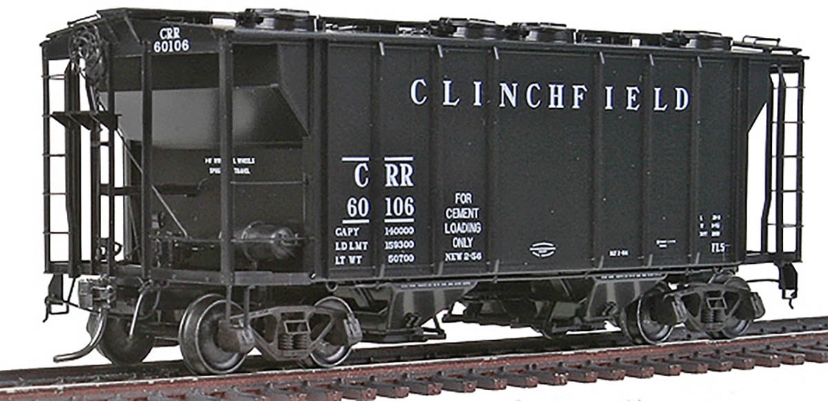 Kadee HO Scale PS2 2Bay Covered Hopper Clinchfield Railroad 60106