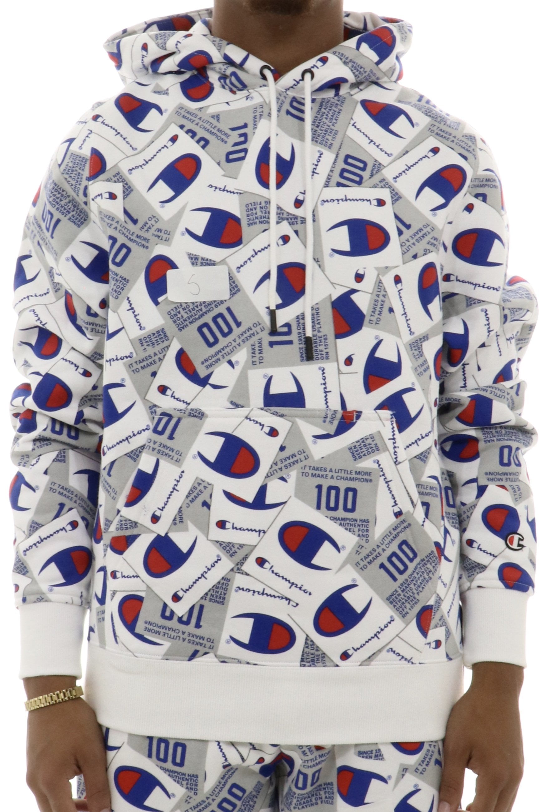 Champion - Champion Super Fleece All over Print Hoodie - Walmart.com ...