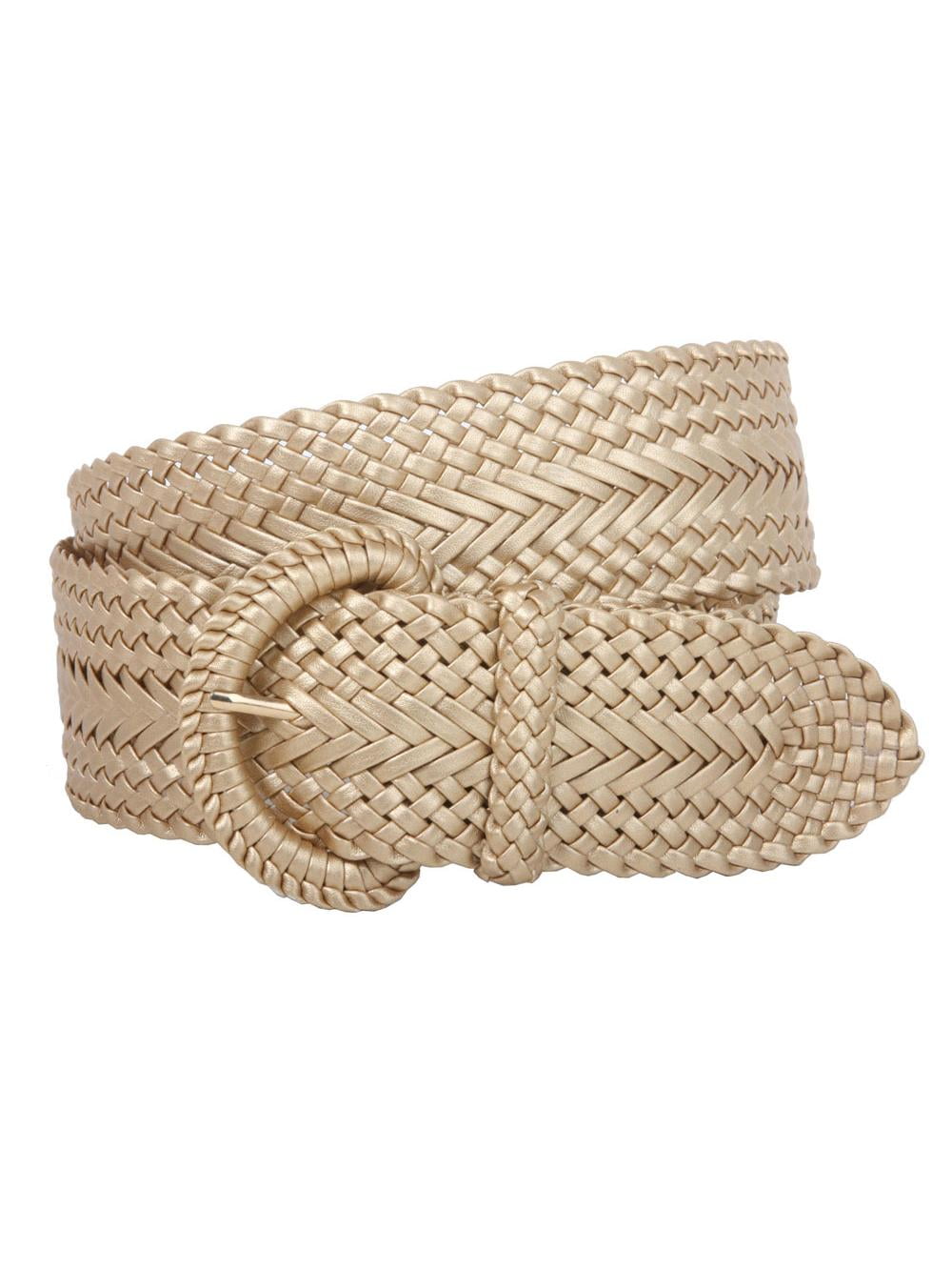 Beltiscool 2 Inch Wide Hand Made Soft Metallic Woven Braided Round