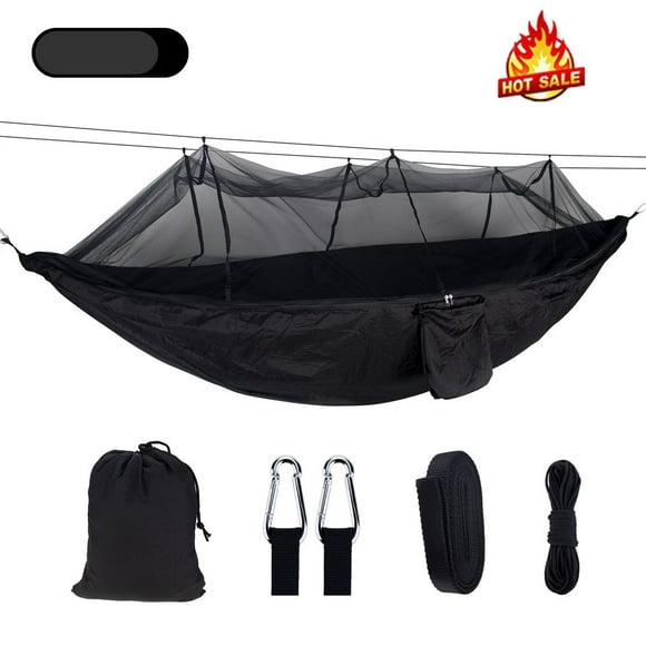 Hamacs de Camping de 661 Lb – Hamacs Parachute de Camping Doubles Légers et Portatifs (160‘‘x55‘‘) Hamac de Camping avec Moustiquaire et Ensemble de Moustiquaire Anti-Insectes pour Voyage en Plein Air Hamac de Camping Chai