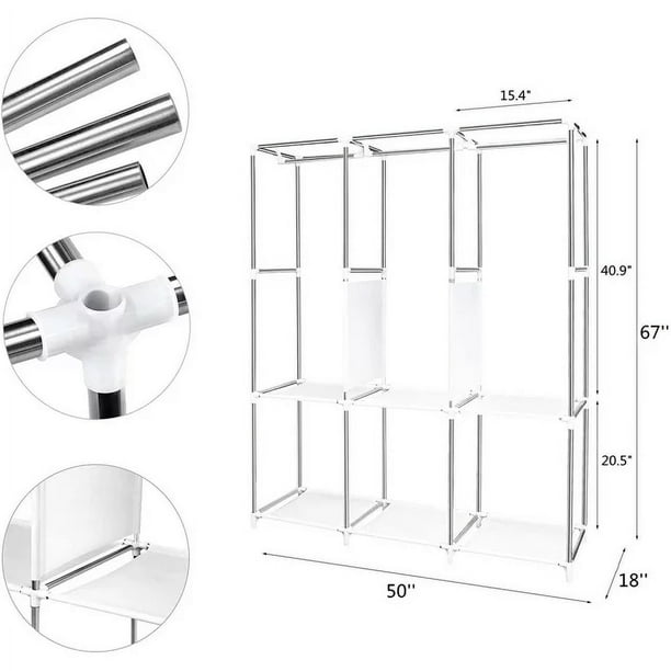 SUSUZI Portable Wardrobe Closet Multifunction Wardrobe Fabric