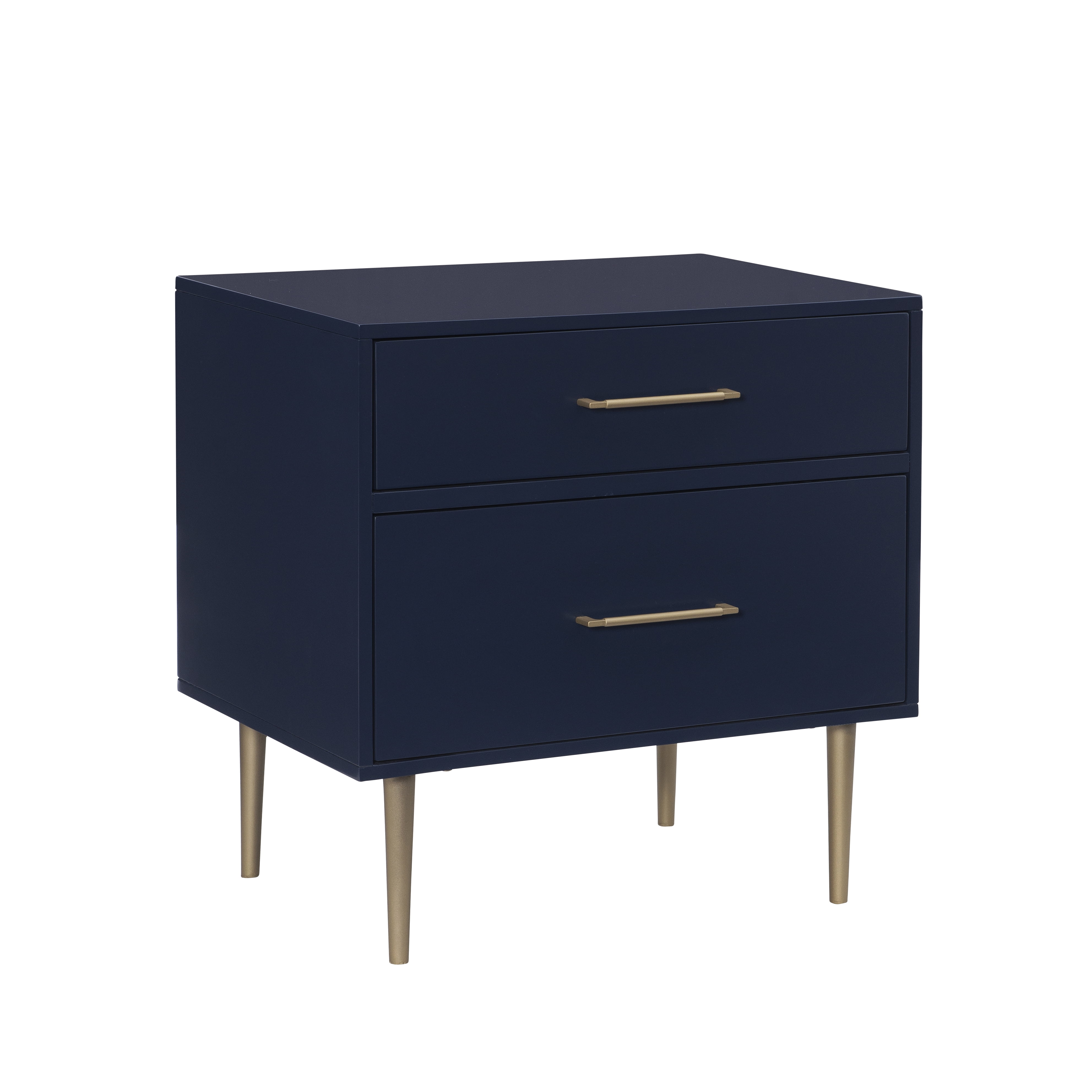 Linon Galena 2-Drawer Nightstand, Navy