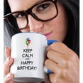thumbnail image 2 of 3drose, Keep Calm and Happy Birthday, 15oz Two-tone Blue Mug, 2 of 6