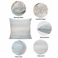 thumbnail image 5 of Pillow Covers 18x18 Inch, Blue Beige Farmhouse Linen Pillowcase with Invisible Zipper, Vintage Wooden Striped Decorative Throw Pillow Covers Cushion Case for Couch Sofa Bed Living Room, 5 of 9