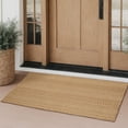thumbnail image 6 of MatEssenz 27.5"x43" Outdoor Rug, Doormat for Front Door, Farmhouse Welcome Mat, Washable Low-Pile Cotton Blend Front Porch Rug, Light Taupe Brown Check Pattern, 6 of 9
