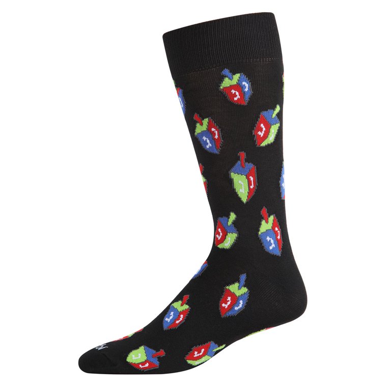 Colorful Hanukkah Dreidel Novelty Crew Socks photo 4