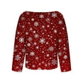 thumbnail image 6 of Uootdi Christmas Graphic Print Long Sleeve Sweaters for Women Crewneck Drop Shoulder Knit Pullover Cute Gift Santa Claus Fall Tu nics Tops, 6 of 6