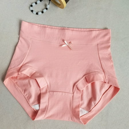 Ruimatai Womens Cotton Underwear Plus Size Ladies Comfortable Breathable Solid Color High Waisted Panties Full Coverage Briefs
