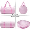 thumbnail image 2 of BTEPSGA Kids Cute Weekender Duffel Bag for Travel Overnight Sports Outdoor Seersucker Travel Bag(Pink), 2 of 5