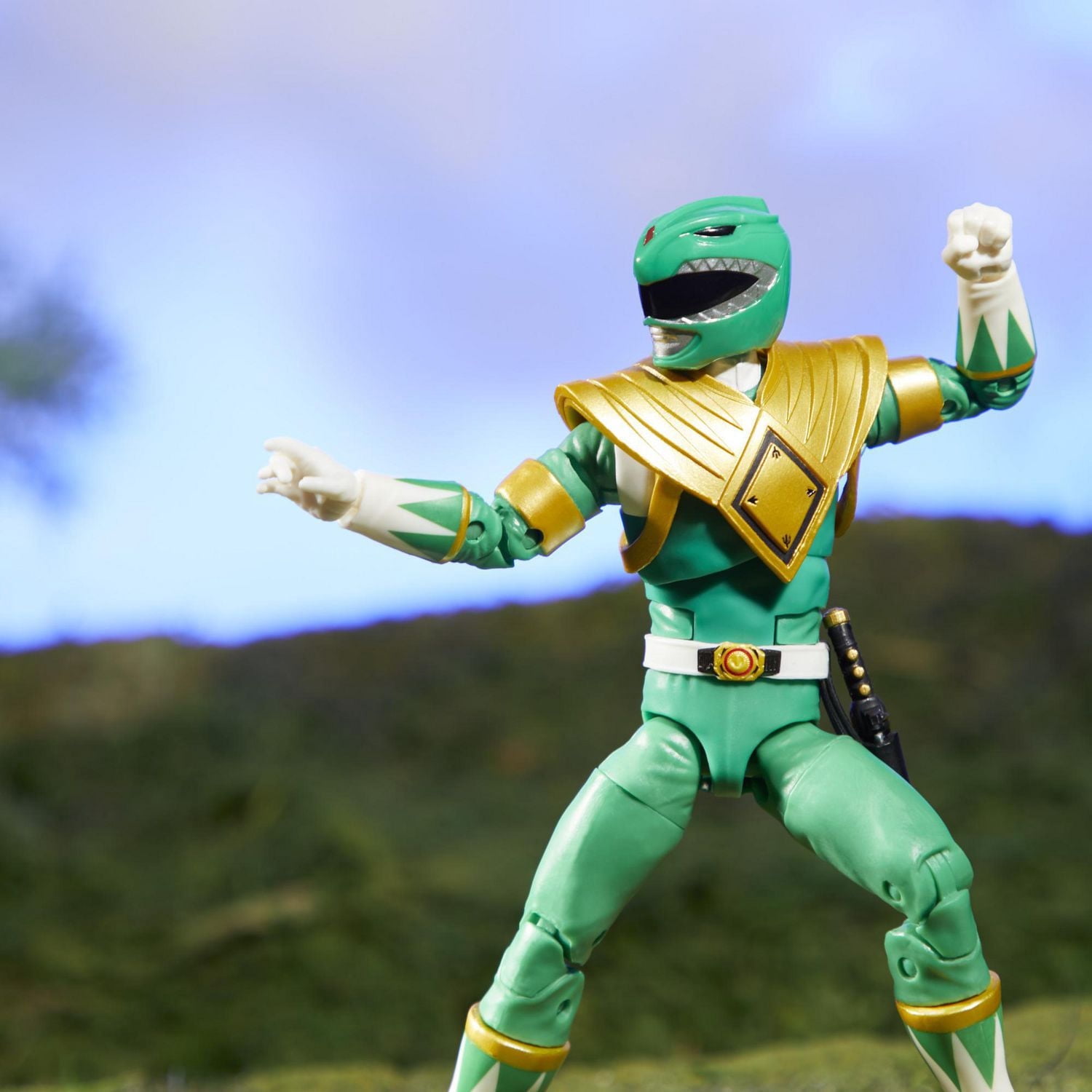 Power Rangers Lightning Collection Mighty Morphin, figurine de collection haut de gamme de 15 cm du Ranger vert, avec accessoires