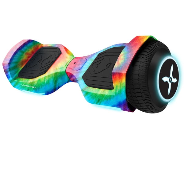 Hover-1 Rebel Kids Hoverboard, LED Headlights, 6 m Max Speed, 130 lbs Max Weight, 3 Miles Max Distance – Rainbow Tie-Dye
