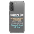 thumbnail image 1 of DistinctInk Clear Shockproof Hybrid Case for Galaxy S21 5G (6.2" Screen) - TPU Bumper Acrylic Back Tempered Glass Screen Protector - Theatre Life - Odd Things in Public, 1 of 2