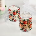 thumbnail image 2 of Yayeee 2 Pack Qtip Holder Bathroom Cotton Swab Canister with Lid Clear Dispenser Set, Strawberry Pattern, 2 of 6