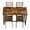 Dark Walnut 01, variant on Leumius Dining Table Set for 4,Modern Wooden Kitchen Table, Square Dinette Set for Kitchen Dining Room,Dark Walnut 01