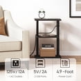 thumbnail image 5 of Small Narrow Side Table with Charging Station, Set of 2 Skinny End Table for Small Spaces, Slim Nightstand with USB Ports and Outlet,Sofa Beside Table with Wheels,Black, 5 of 18